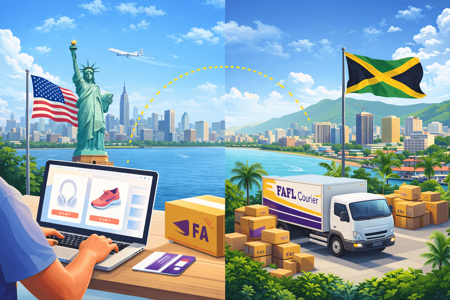 FAFL Courier shipping from the US to Jamaica